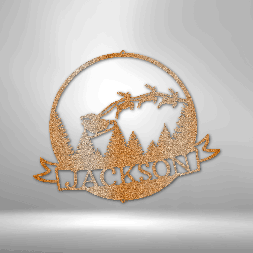 Santa's Journey Personalized - Steel Sign - Throttle Society